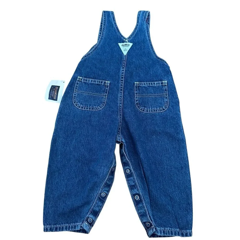 Vintage Oshkosh B’gosh Vestbak Denim Overalls New Blue 18-mths